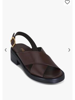 Prada Crisscross Slingback Brown Leather Sandal size 38